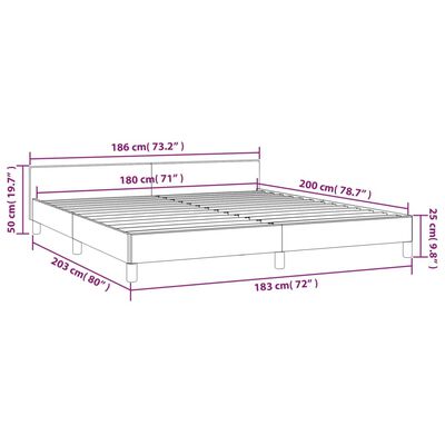vidaXL Estrutura de cama 180x200 cm tecido cinzento-escuro