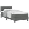 vidaXL Cama Box com cabeceira Manual Cinza Escuro 100 x 200 cm tecido
