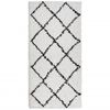 vidaXL Tapete shaggy de pelo alto PAMPLONA 100x200 cm creme e preto