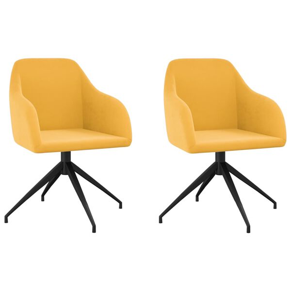 vidaXL Cadeiras de jantar 2 pcs veludo amarelo mostarda