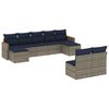 vidaXL Conjunto de sof&aacute; de jardim de 9 pe&ccedil;as com almofadas em rattan sint&eacute;tico cinza