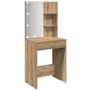 vidaXL Toucador com luzes LED 60x40x140 cm cor carvalho artisiano