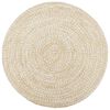 vidaXL Tapete artesanal em juta 120 cm branco e castanho
