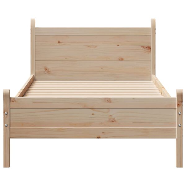vidaXL Cama sem colch&atilde;o 75x190 cm madeira de pinho maci&ccedil;a