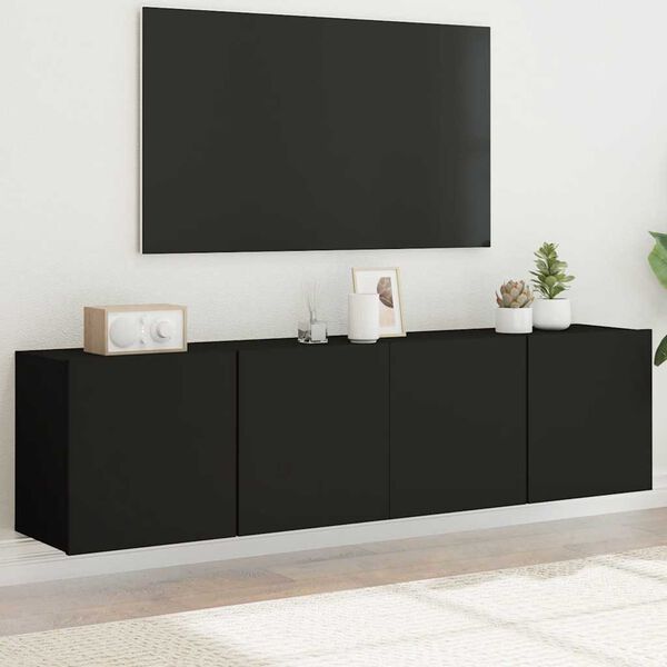 vidaXL Móveis de parede para TV 2 pcs 80x30x41 cm preto