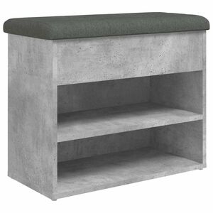 vidaXL Banco sapateira 62x32x50 cm derivados madeira cinzento cimento