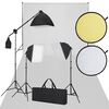 Conjunto estudio fotografico cenario blanco 3 luces de dia 1 reflector