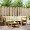 vidaXL Conjunto de Sof&aacute;s para Exterior 5 pcs Natural e Creme