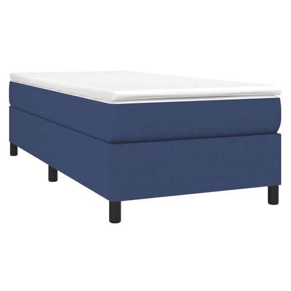 vidaXL Cama com molas/colch&atilde;o 90x190 cm tecido azul