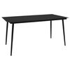 vidaXL Mesa de jantar para jardim 190x90x74 cm a&ccedil;o e vidro preto