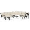 vidaXL 11 pcs conjunto lounge de jardim a&ccedil;o c/ almofad&otilde;es areia