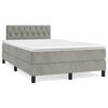 vidaXL Cama boxspring com colch&atilde;o 120x190 cm veludo cinzento-claro
