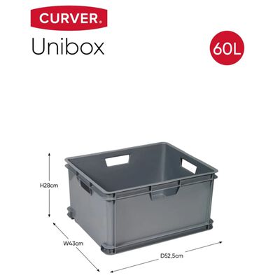Curver Caixa de arrumação Unibox XL 60 L cinzento