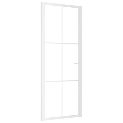 vidaXL Porta de interior 83x201,5 cm vidro ESG e alumínio branco