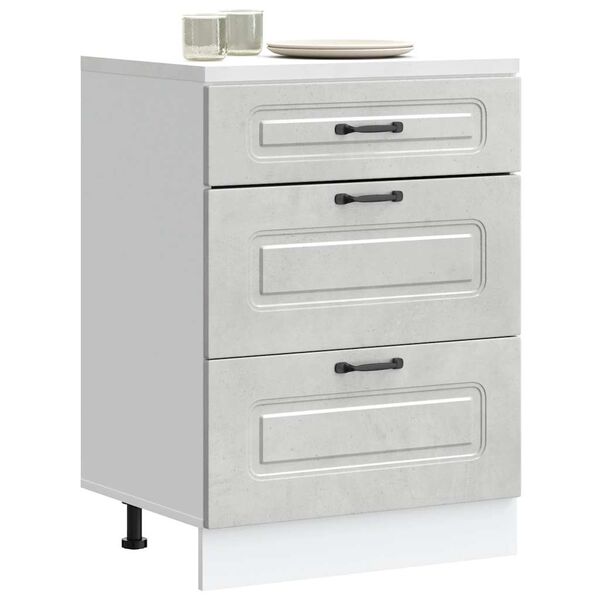 vidaXL Arm&aacute;rio baixo de cozinha Kalmar bet&atilde;o madeira projetada cinza