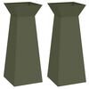 vidaXL Vaso de Pilar 2 unid. Verde-azeitona 40 x 40 x 100 cm