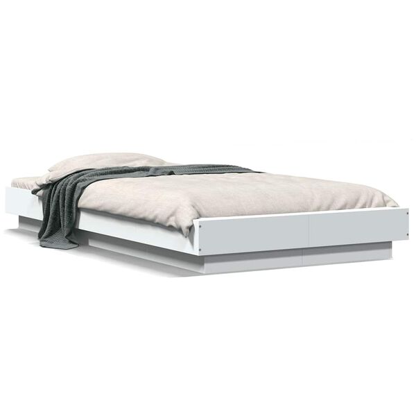 vidaXL Estrutura de cama 100x200 cm derivados de madeira branco