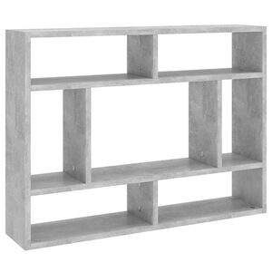 vidaXL Estante de parede 75x16x55 cm contraplacado cinzento cimento