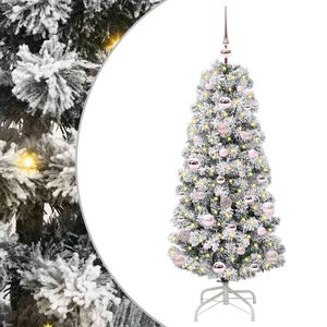vidaXL &Aacute;rvore de Natal Articulada Artificial Verde e Branco 120 cm