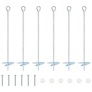 vidaXL &Acirc;ncora para Terra 6 pcs Prateado &Oslash;10 x 50 cm Metal Galvanizado