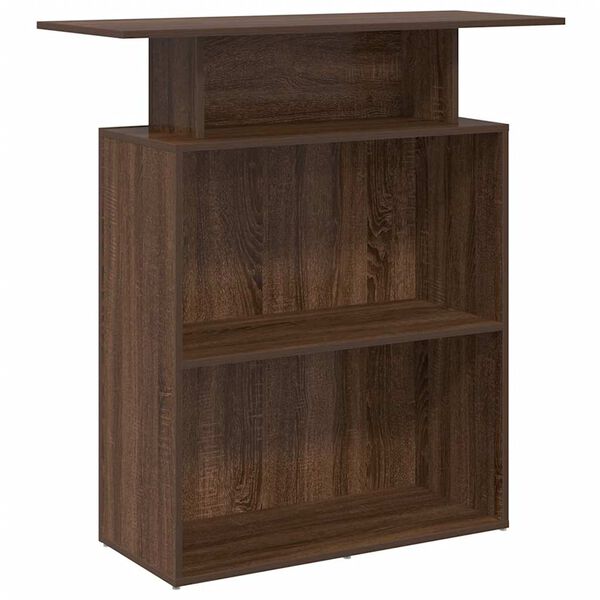 vidaXL Balc&atilde;o de recep&ccedil;&atilde;o 100x40x104 cm madeira carvalho castanho