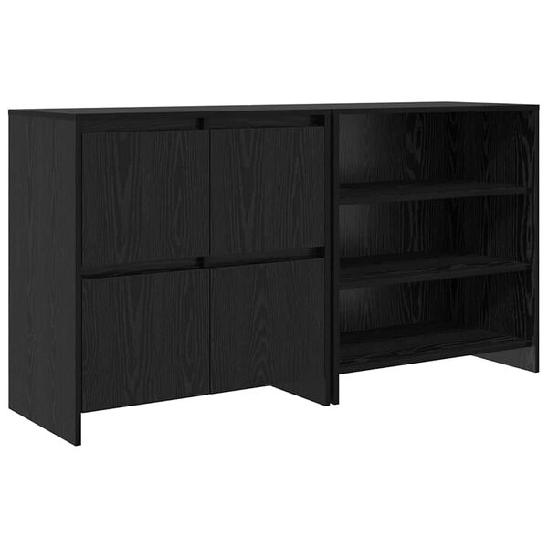 vidaXL Buffet 2 pcs Carvalho Preto 70 x 41 x 75 cm Madeira processada