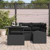 vidaXL Conjunto de Sof&aacute; de Jardim 5 pcs Preto Rattan Sint&eacute;tico