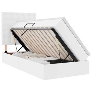 vidaXL Cama com arruma&ccedil;&atilde;o e LED com colch&atilde;o Branco Puro 90 x 190 cm