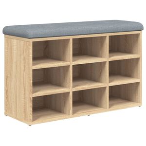vidaXL Banco para sapatos Sonoma Oak 82x32x50 cm Madeira projetada