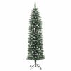 vidaXL &Aacute;rvore Slim de Natal Artificial Verde e Branco 120 cm