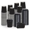 vidaXL Copos de caf&eacute; em papel com tampas 200 ml 250 pcs preto