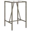 vidaXL Mesa de bar para exterior 70x70x110 cm vime PE cinzento
