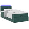 vidaXL Cama otomana com colch&atilde;o & LEDs 90x200cm veludo verde-escuro