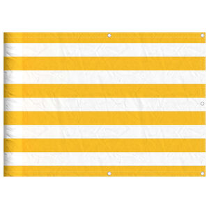 vidaXL Tela de varanda 75x800 cm amarelo e branco riscas