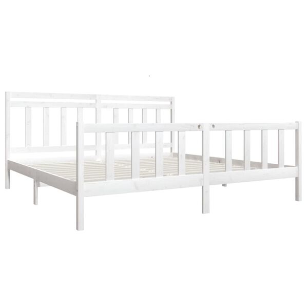 vidaXL Estrutura de cama 200x200 cm madeira maciça branco
