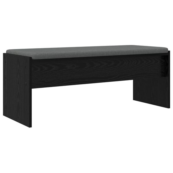 vidaXL Banco de Hall com almofada Carvalho Preto 103 x 38 x 40 cm