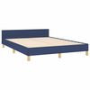 vidaXL Estrutura de cama sem colch&atilde;o 140x190 cm tecido azul