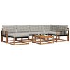 vidaXL Conjunto de Sof&aacute;s para Exterior 7 pcs Cinza Natural e Claro