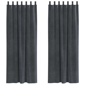 vidaXL Cortinas opacas 2 pcs Cinzento-claro 140 x 245 cm Veludo