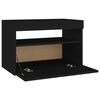 vidaXL Mesa de cabeceira & luzes LED 60x35x40 cm deriv. madeira preto