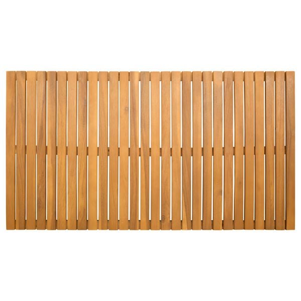 vidaXL Tapete de banho Liso Castanho 100 x 55 cm madeira