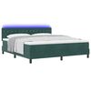 vidaXL Cama Box Spring LED com led Verde Escuro 180 x 200 cm Veludo