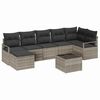 vidaXL Conjunto de Sof&aacute;s com almofada 9 pcs Cinzento-claro vime PE