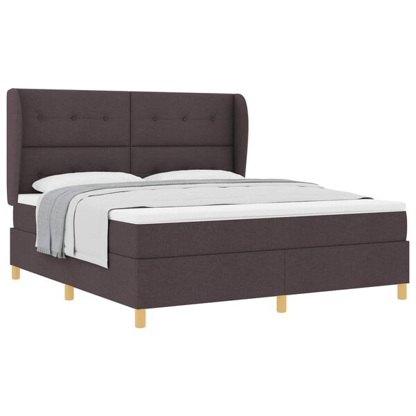 vidaXL Cama Box Springs com Colch&atilde;o Cinza Escuro 90x190 cm tecido