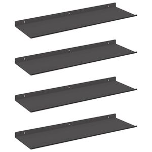 vidaXL Prateleira Flutuante 4 pcs Preto 60 x 18 x 2,5 cm A&ccedil;o