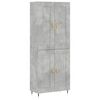 vidaXL Arm&aacute;rio alto 69,5x34x180 cm derivados de madeira cinza cimento