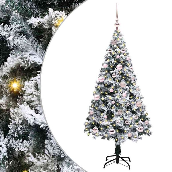 vidaXL &Aacute;rvore de Natal Artificial Branco 150 cm PVC, A&ccedil;o e Pl&aacute;stico