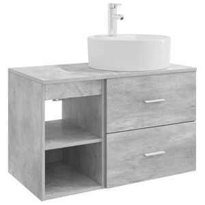 vidaXL Conjunto de M&oacute;veis para Banheiro 2 pcs Cinzento Cimento