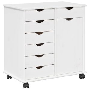 vidaXL Arm&aacute;rio M&oacute;vel com roda Branco 63,5 x 39 x 65,5 cm