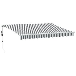 vidaXL Toldo retr&aacute;til autom&aacute;tico com LED 350x250 cm antracite/branco